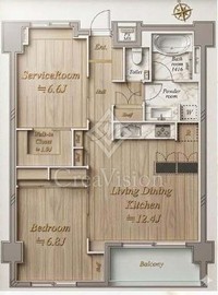 ライオンズマンション麻布十番南 7階 間取り図