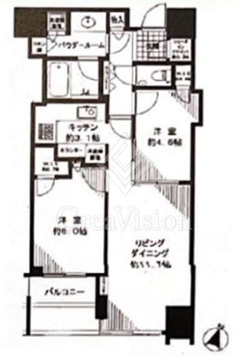 大崎ウエストシティタワーズ イースト 17階 間取り図