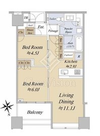 白金ザ・スカイ 13階 間取り図