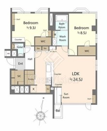 乃木坂パークマンション 3階 間取り図