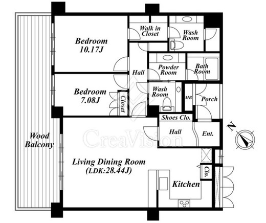 ガーデン東が丘 E305 間取り図