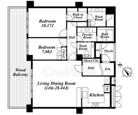 ガーデン東が丘 E305 間取り図