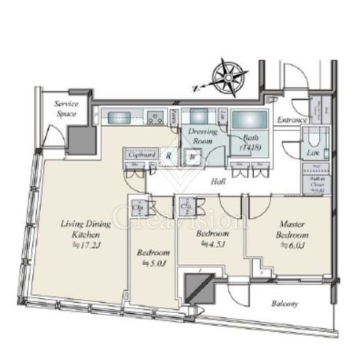 パークタワー勝どきミッド/サウス 10階 間取り図