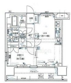 デュオシティ上野松が谷 5階 間取り図
