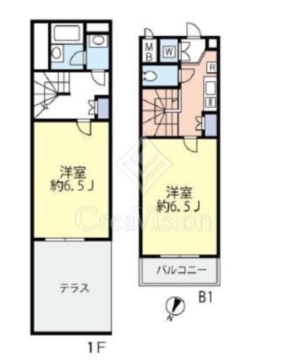 ルーブル中野富士見町伍番館 1階 間取り図