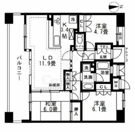 パークスクエアネオス横浜 12階 間取り図