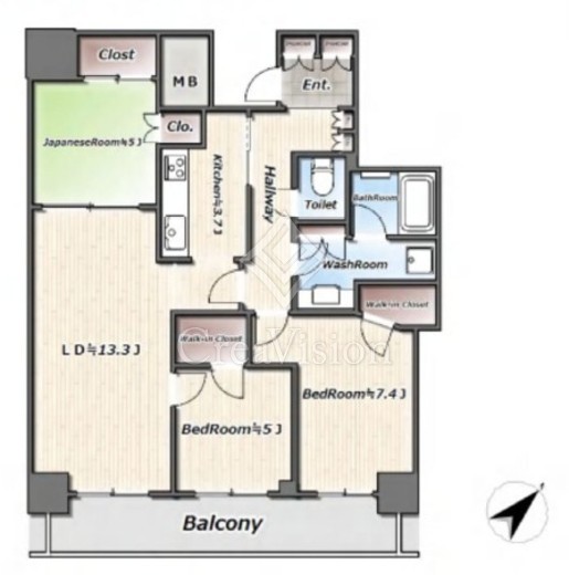 リヴァリエ 6階 間取り図