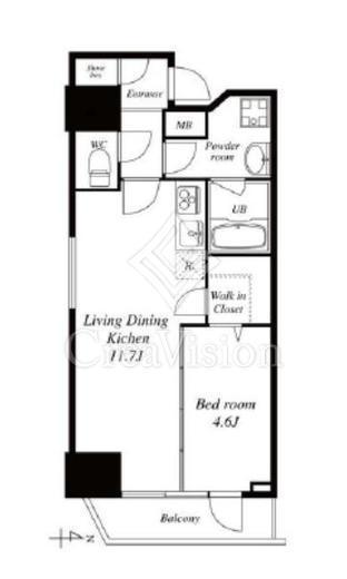 エルスタンザ駒形 801 間取り図
