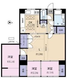 ツイン一の橋一番 8階 間取り図