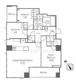 パークコート虎ノ門 18階 間取り図
