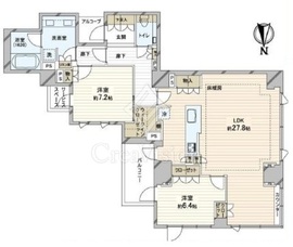 ジオ御苑内藤町 8階 間取り図