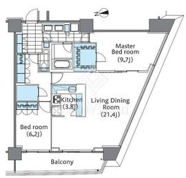 コンフォリア新宿イーストサイドタワー 2510 間取り図
