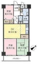 都立大ハイツ 9階 間取り図