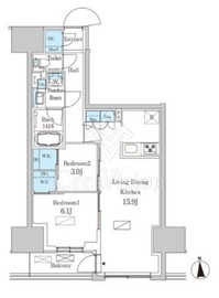 パークアクシス品川天王洲アイル 1108 間取り図
