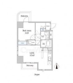 スカイグランデ新御徒町 204 間取り図