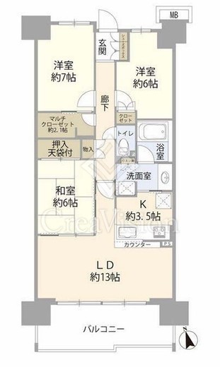 ミッドガーデンシティ ザ・テラス 8階 間取り図