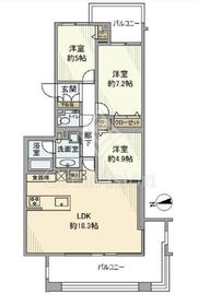 ロイヤルシーズン溝の口CASA 3階 間取り図