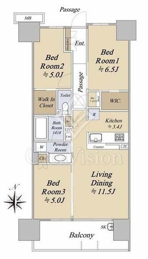 シティテラス金町 3階 間取り図