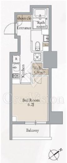 クロスレジデンス高田馬場 907 間取り図