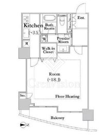 河田町ガーデンクラブフロア 3706 間取り図