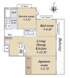 セザール石川台 3階 間取り図