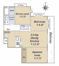 セザール石川台 3階 間取り図