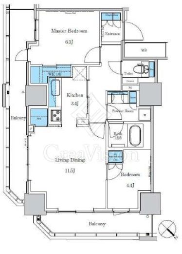 パークアクシス滝野川ラブリーズ 1119 間取り図