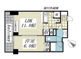 メゾン・ド・ヴィレ日本橋中州 6階 間取り図