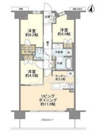 クレストラフィーネ板橋本町 3階 間取り図