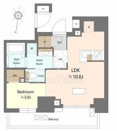 リビオ森下リバーテラス 3階 間取り図