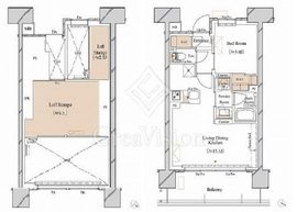 ブランシエスタ新丸子リバーフロント 1403 間取り図