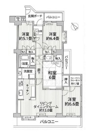 ルネ門前仲町パークステイツ 8階 間取り図