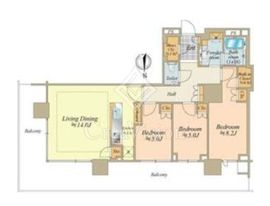 HARUMI FLAG PARK VILLAGE T棟 (晴海フラッグ パークヴィレッジ T棟) 38階 間取り図