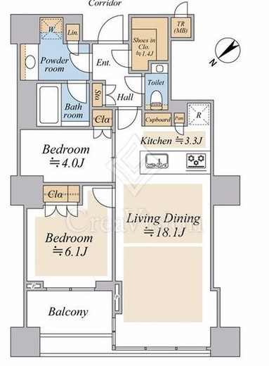 三田ガーデンヒルズ WEST HILL 6階 間取り図