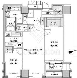 ウエストパークタワー池袋 2408 間取り図