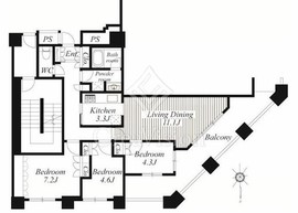 ディアマークスキャピタルタワー 511 間取り図