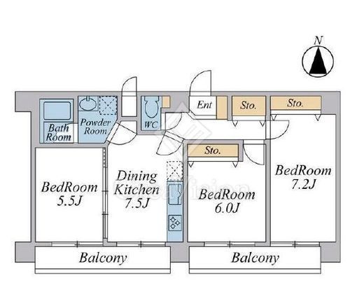 クレール御殿山 5階 間取り図