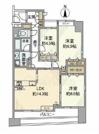 東急ドエルアルス大井一丁目 13階 間取り図