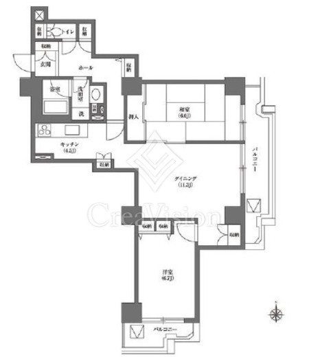 文京グリーンコートビュータワー本駒込 A404 間取り図
