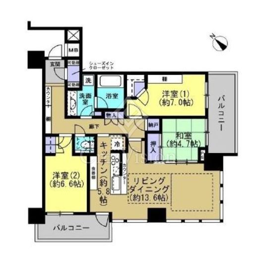 リヴァリエ 27階 間取り図