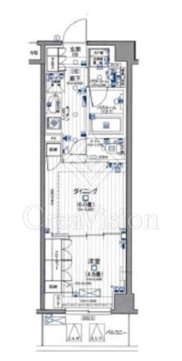 デュオステージ横濱赤門通り 4階 間取り図