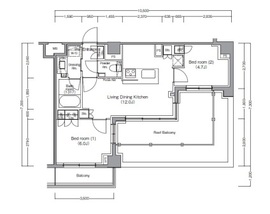 ディームス麻布狸穴町 401 間取り図