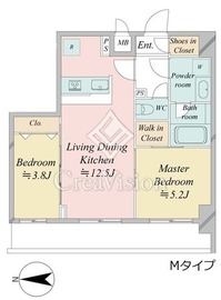 ドゥーエ王子神谷 803 間取り図