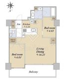 品川イーストシティタワー 15階 間取り図