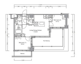 ディームス麻布狸穴町 501 間取り図