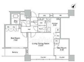 ザ・ヒルトップタワー高輪台 18階 間取り図