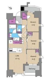 ザ・マジェスティコート目黒 4階 間取り図