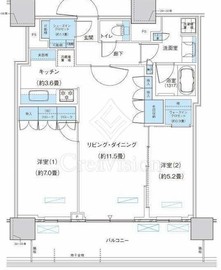 パークシティ柏の葉キャンパス ザ・ゲートタワー ウエスト 2204 間取り図