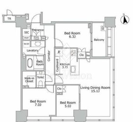 白金ザ・スカイ 21階 間取り図