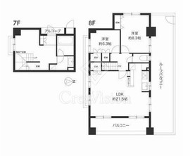 サンクチュアリ菊川リバーサイドステージ 7階 間取り図